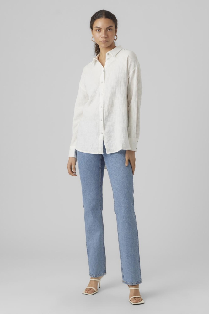 VMNATALI NIA LS LOOSE SHIRT WVN GA 10283131 SNOW WHITE